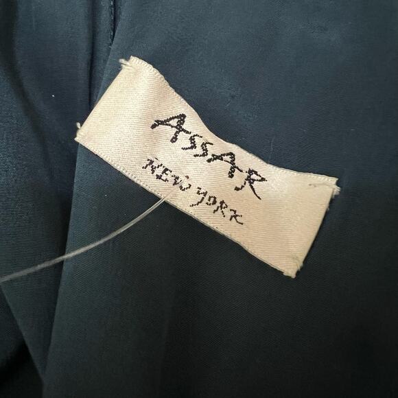 Assar New York 100% Silk Evening Dress w Sash 10 Pleated Event Special Occasion - Picture 11 of 11